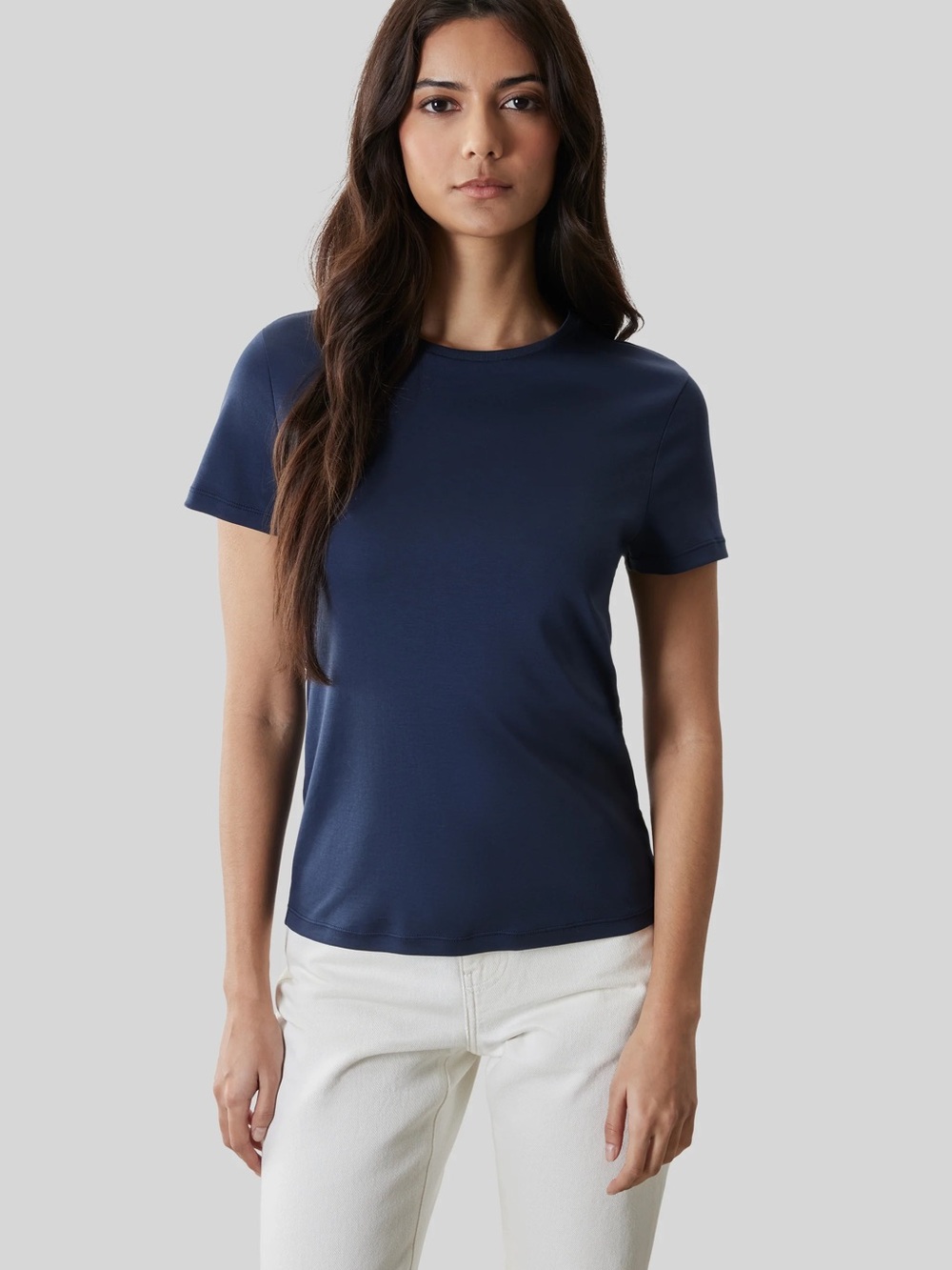 Robert Barakett Pima Cotton The Barakett Women's Tee Size L Navy Blue Night
